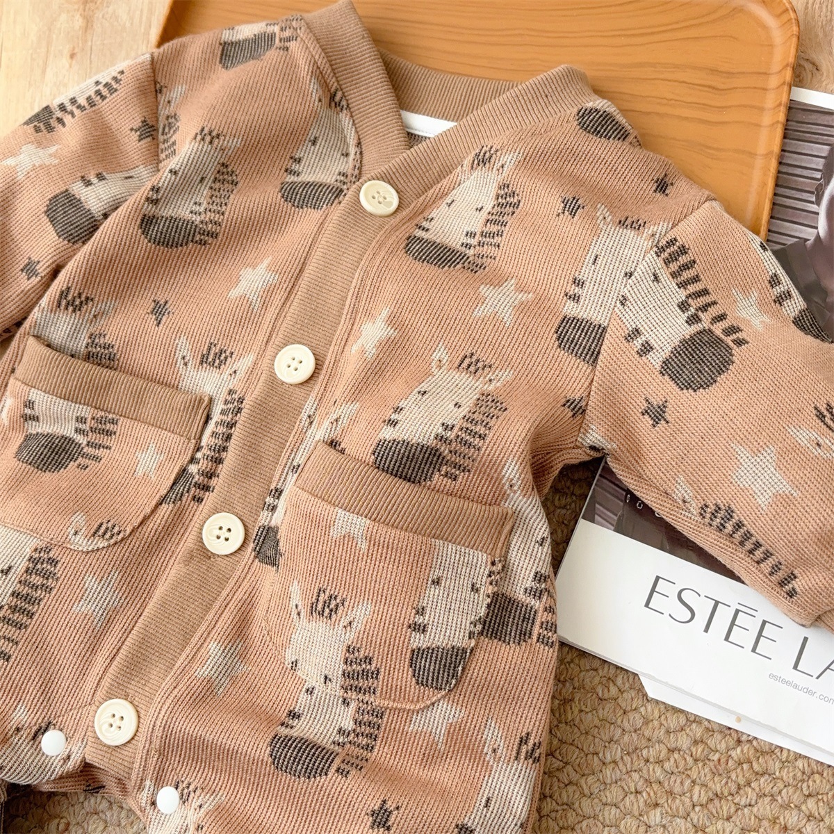 Zebra and Star Print Button-front Romper