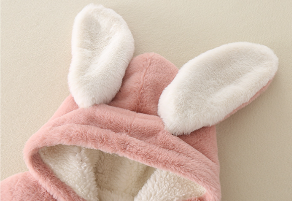 Baby Girl Cute Rabbit Ears and 3D Carrot Toy Fluff Long Sleeve Romper-kissminis