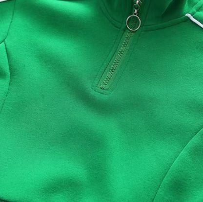 Baby Boy Solid Color Half Zipper Pullover Two-Piece Set