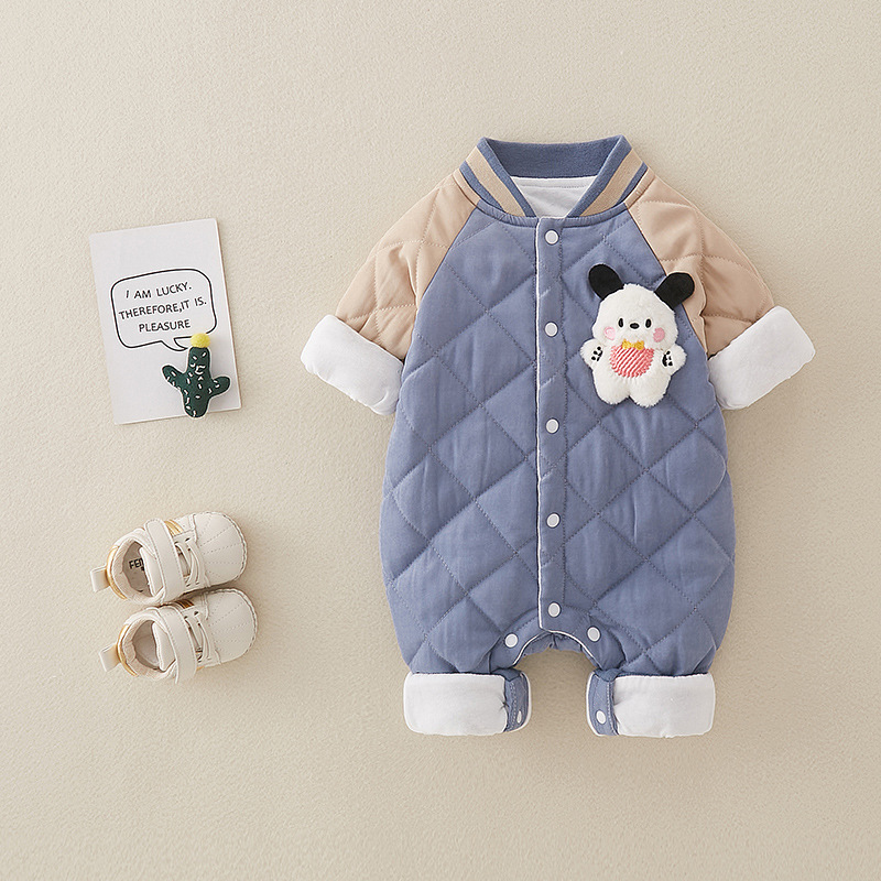 Baby Boy/Girl Cute 3D Rabbit Pattern Baseball Style Long Sleeve Romper -kissminis