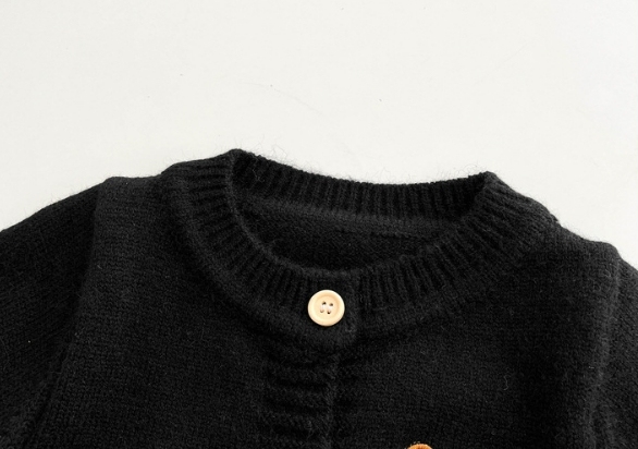 Baby Boy/Girl Bear Graphic Button closure Long Sleeve Knitted Romper-kissminis