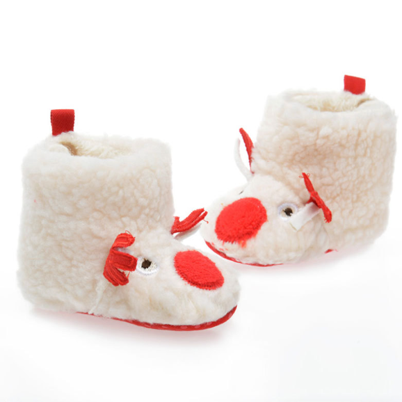 Baby Winter Thicken Christmas Style Fluff Shoes-kissminis