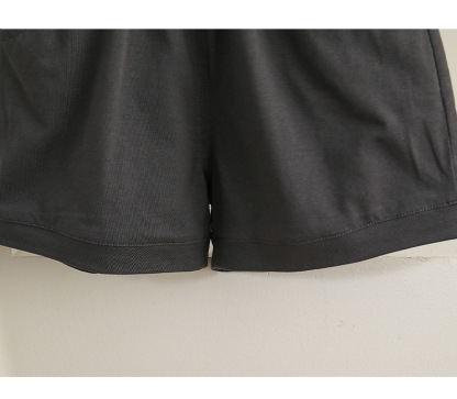 Sleeveless Polo Top with Panda Embroidered Detail Shorts Set