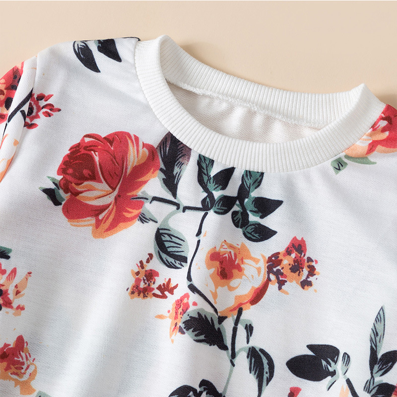 Floral Print Sweatshirt for Mommy and Me-kissminis