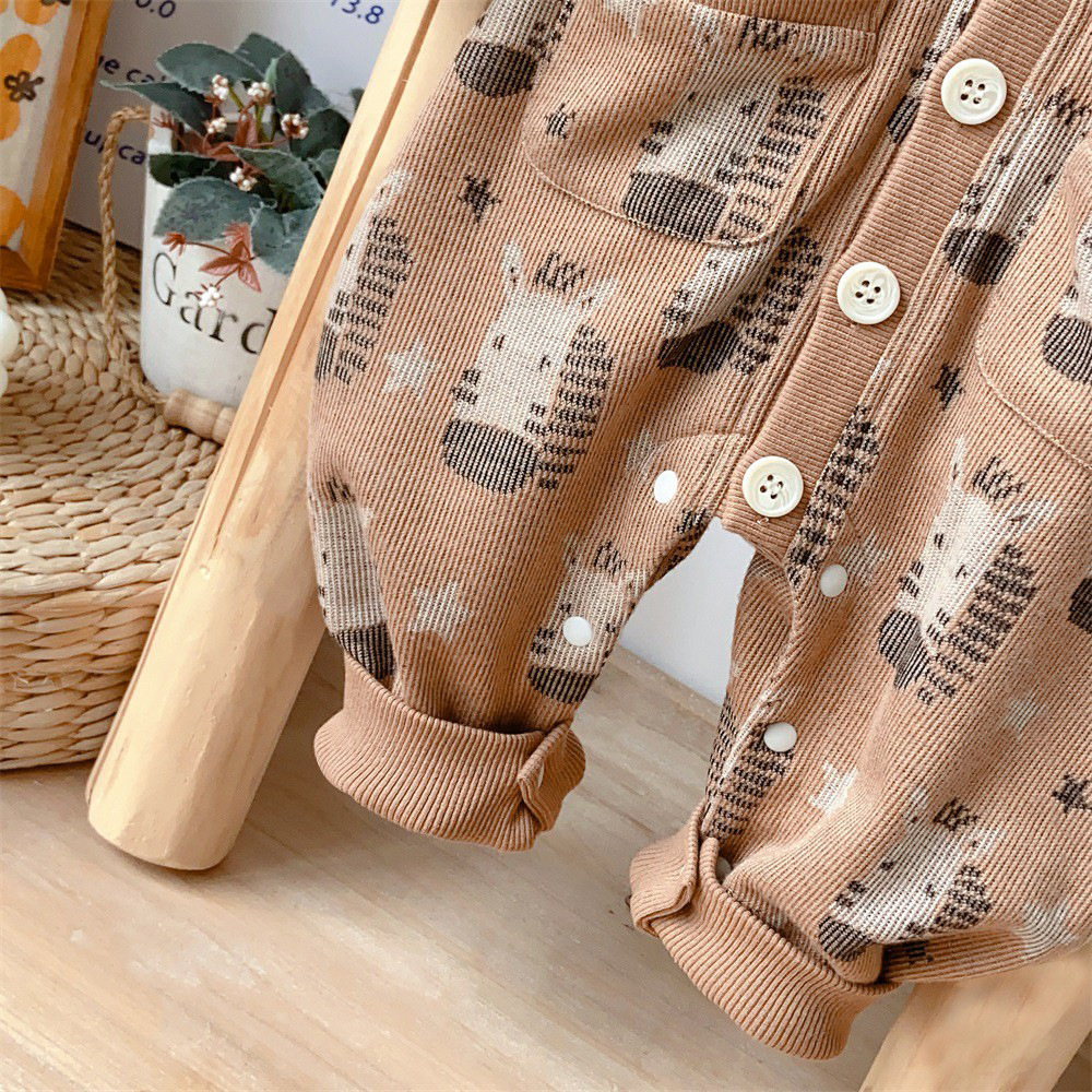 Newborn Baby Boy/Girl Zebra Pattern Long Sleeve Romper-kissminis