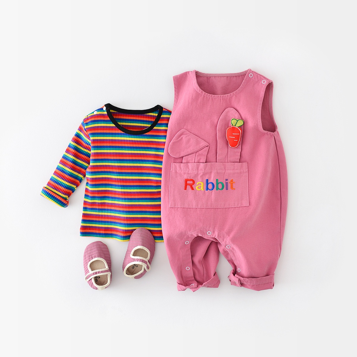 Baby Gilrl Rabbit Pattern Sleeveless Romper-kissminis