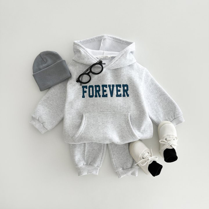 2pcs Toddler Boy/Girl Thicken Forever Print T-Shirt and Pants Set-kissminis