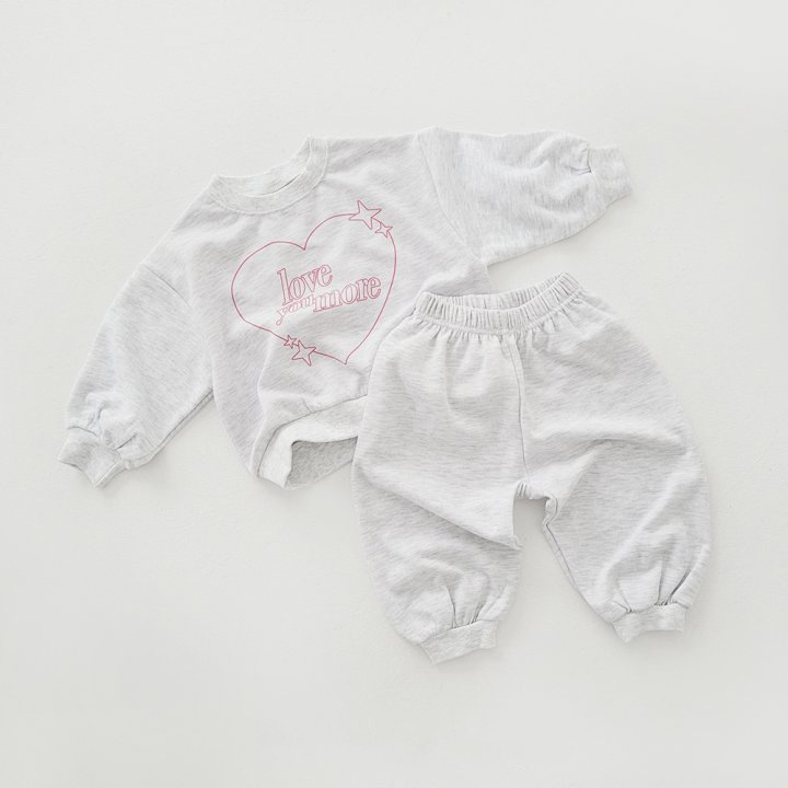 2pcs Toddler Love and Monogram Crew Neck Sweatshirt and Pants Set-kissminis