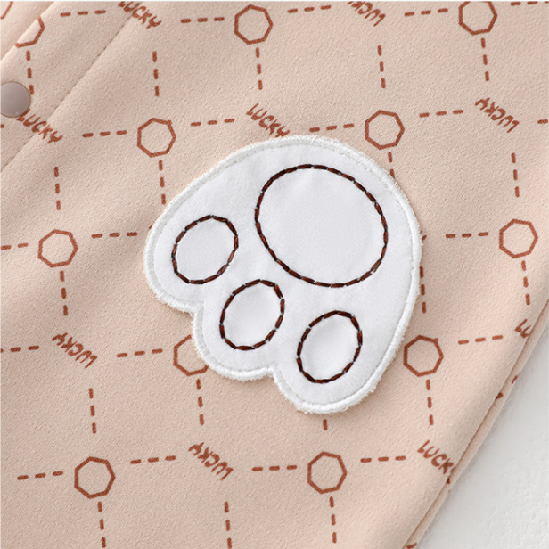 Baby Boy/Girl Cute Bear Pattern and Allover Letters Print Long Sleeve Romper-kissminis
