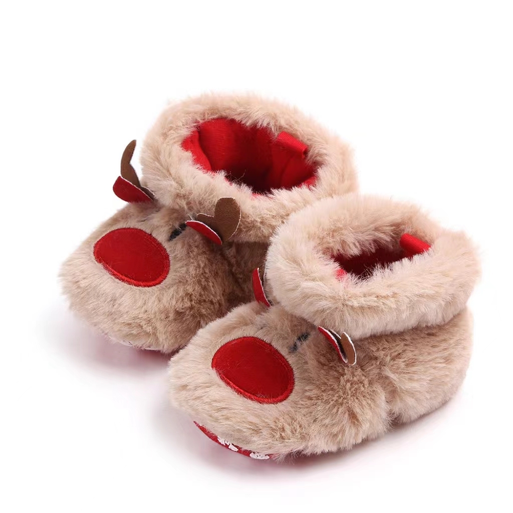 Baby Cotton Shoes Winter Christmas Socks Toddler Shoes-kissminis