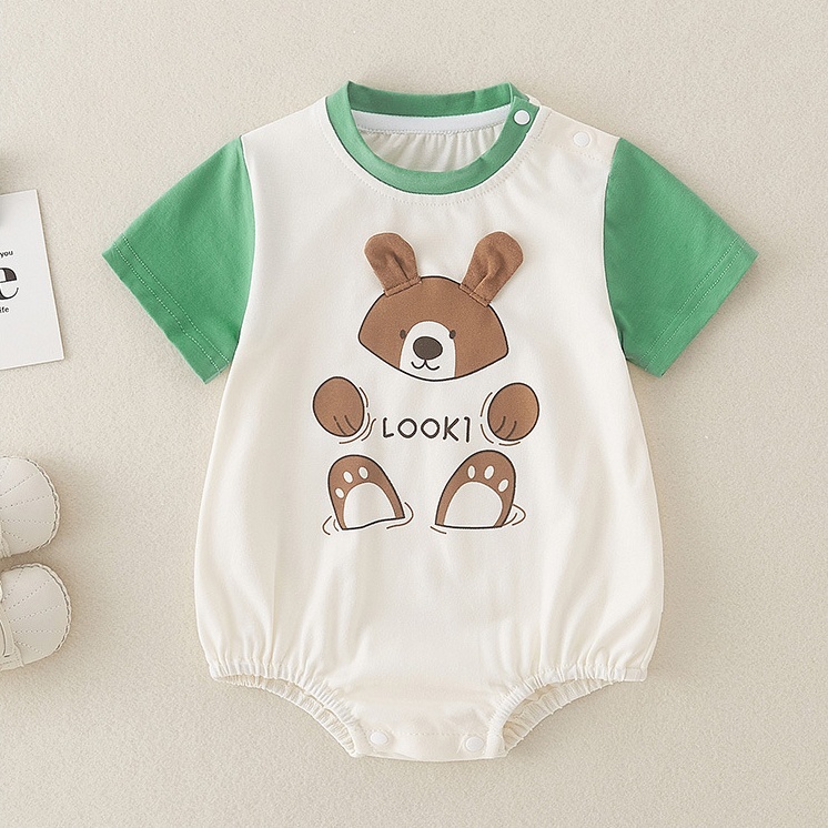 Baby Boy/Girl Bear Cartoon Bodysuit-kissminis