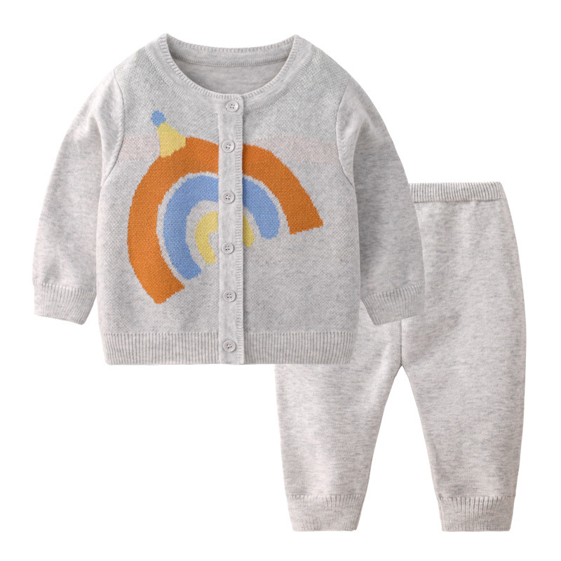 Baby Boy/Girl Rainbow Design Long Sleeve Ropmer-kissminis
