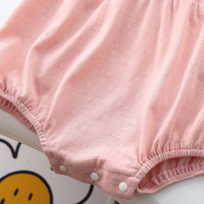 Newborn Baby Girl 95% Cotton Lace Lovely Embroidered Rabbit Button Bodysuit