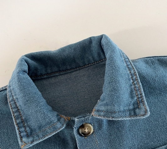 Baby Boy/Girl Denim Solid Color Romper-kissminis