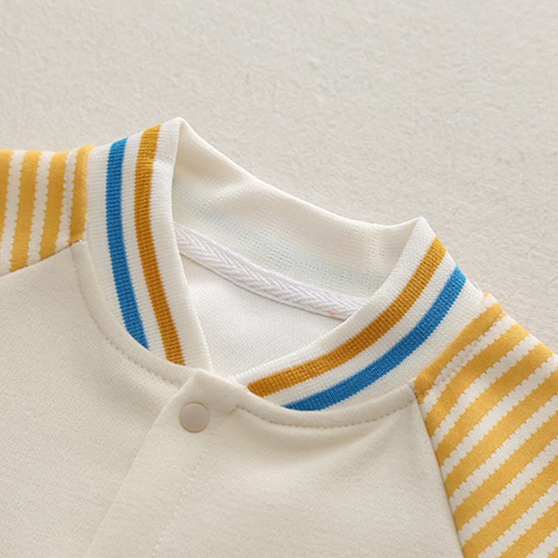 Baby Boy/Girl Stripe Line Dinosaur Graphic Romper-kissminis