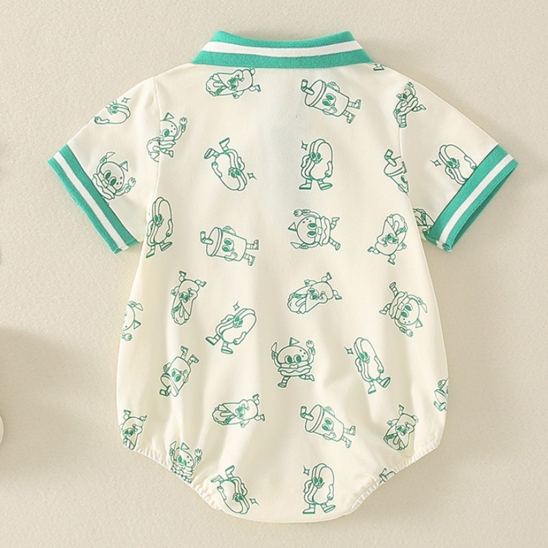 Baby Cute Cartoon Print Bodysuit-kissminis