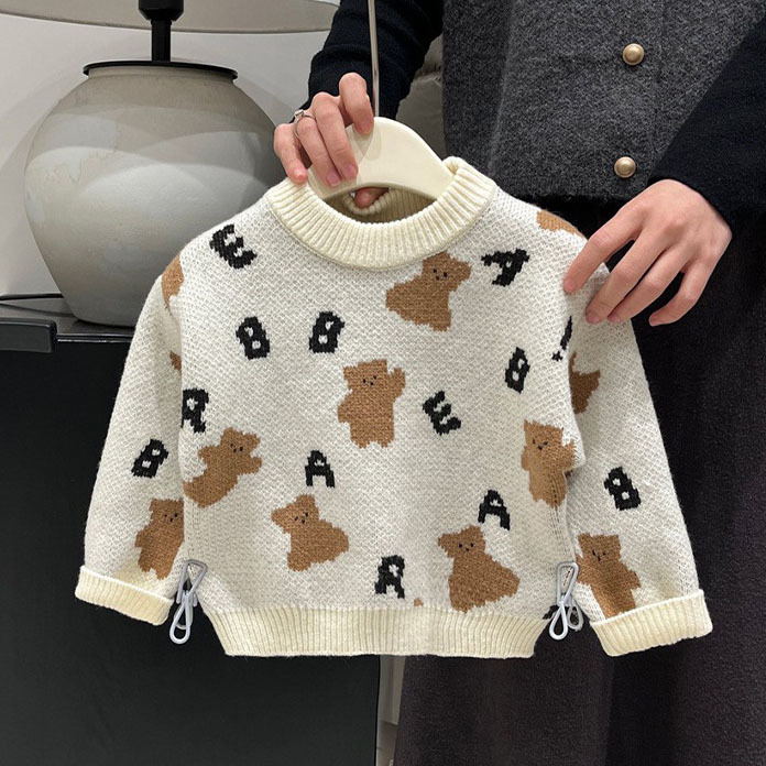 Baby Boy/Girl Cartoon Bear Pattern Long Sleeve Sweatshirt-kissminis