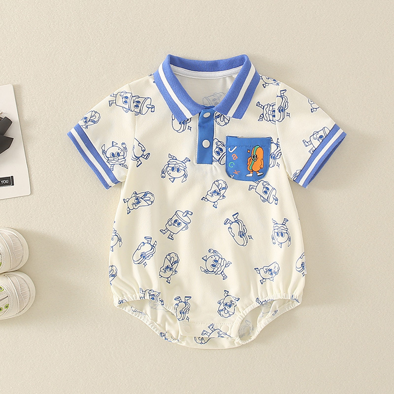 Baby Cute Cartoon Print Bodysuit-kissminis