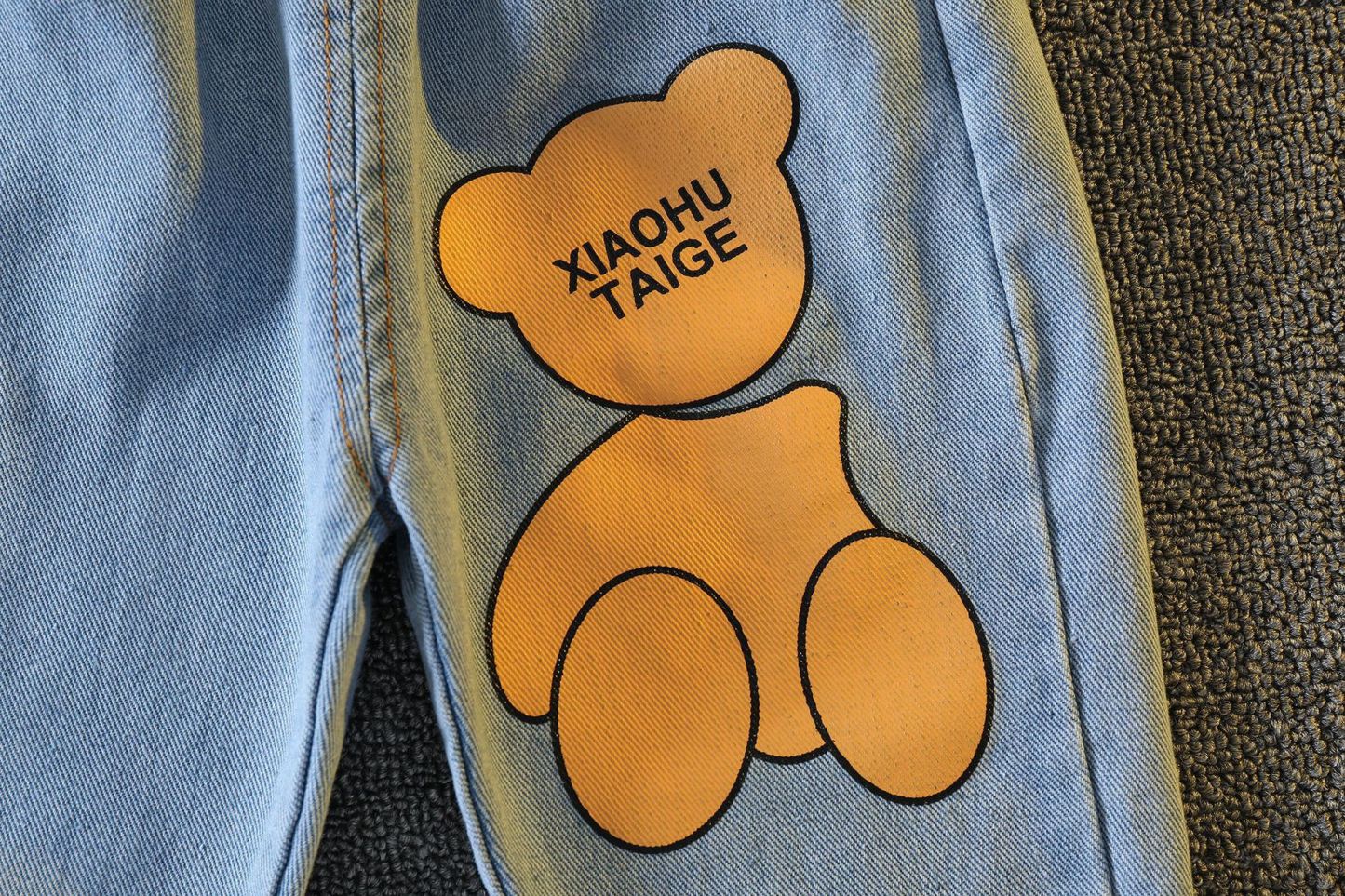 Toddler Boy Allover Cartoon Bear Pattern Two Piece Set-kissminis
