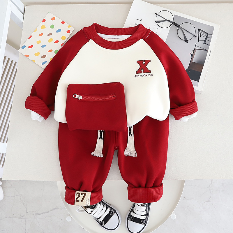 Toddler Boy/Girl X-shaped Pocket Two Piece Set-kissminis