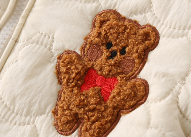 Baby Boy/Girl Cute Bear Pattern and Bear Ears Design Long Sleeve Hooded Romper -kissminis