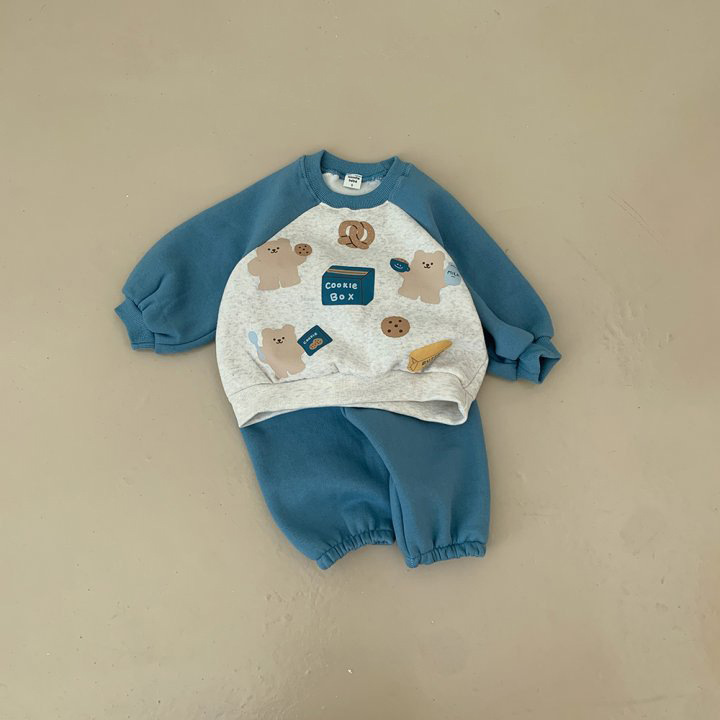 2pcs Toddler Boy/Girl Thicken Cookie Bear Print T-Shirt and Pants Set-kissminis