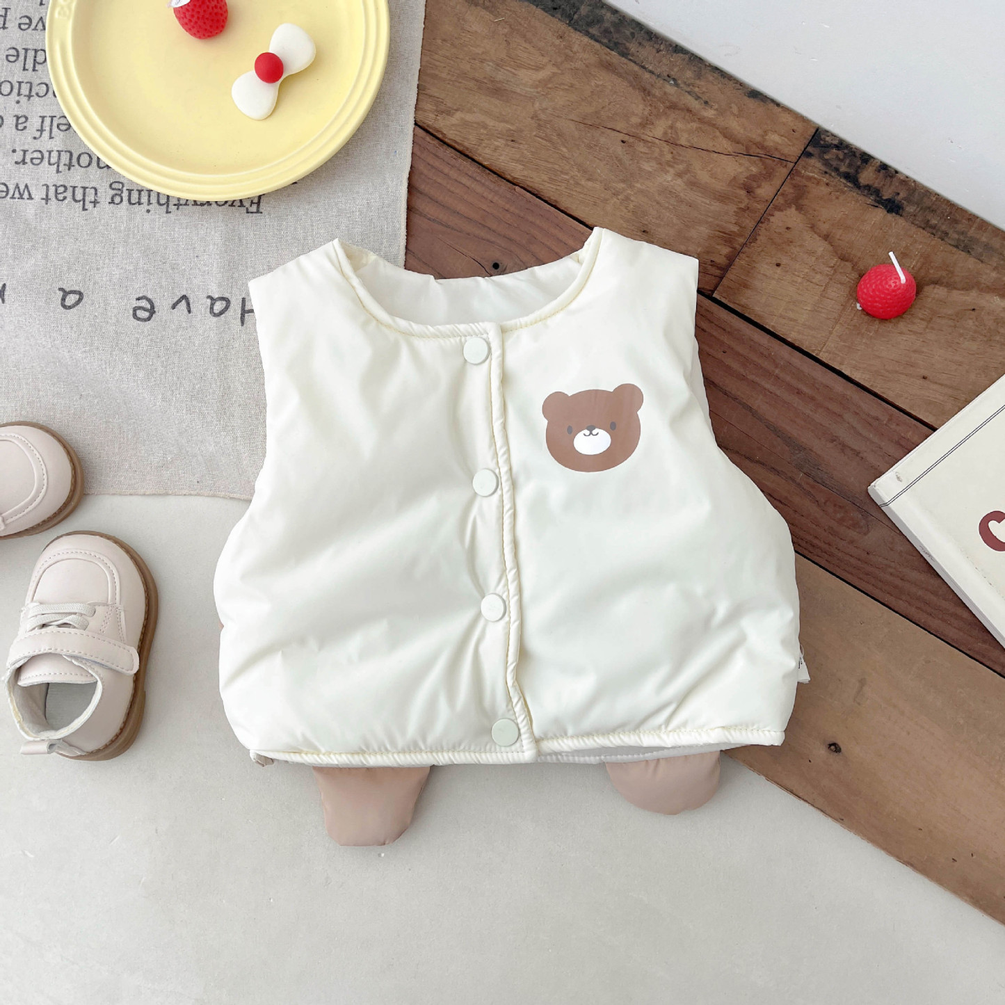 Baby Winter Thicken Animal Pattern Sleeveless Vest-kissminis