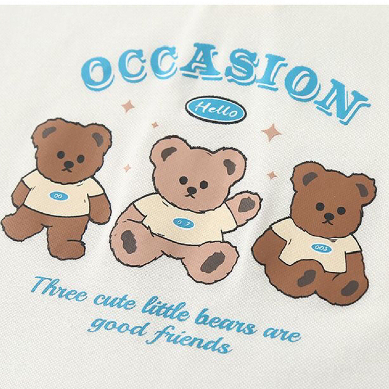 Baby Boy Bear Print Raglan Sleeve Romper-kissminis