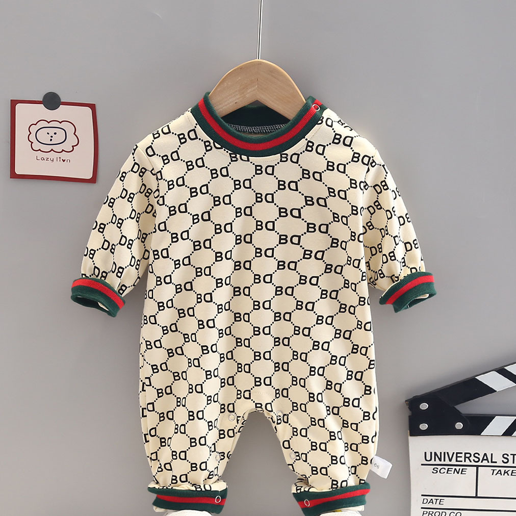 BD Letter Internet Celebrity Style Cute Baby Thin Style Romper-kissminis