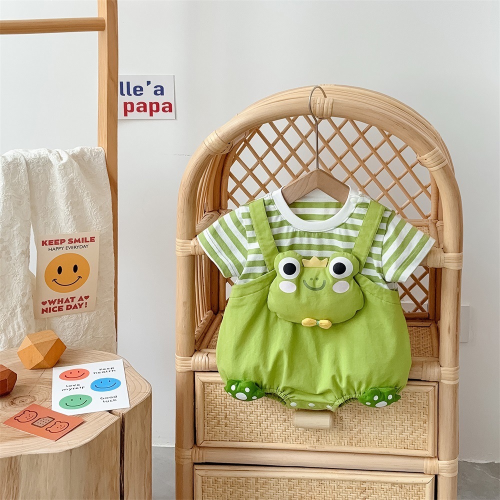 Baby Boy/Girl Rabbit/Frog Cartoon Bodysuit-kissminis