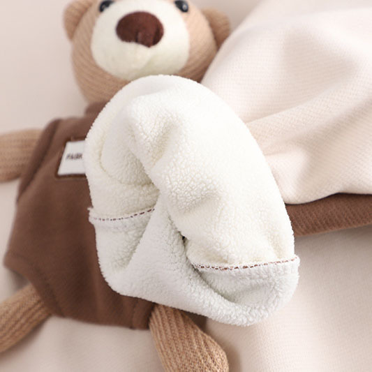 Toddler Boy/Gir Bear Plus Velvet Warm Pullover Two Piece Set-kissminis