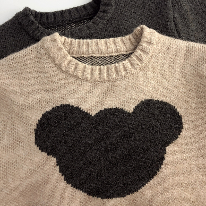Baby Boy/Girl Bear Pattern Long Sleeve Pullover Sweater