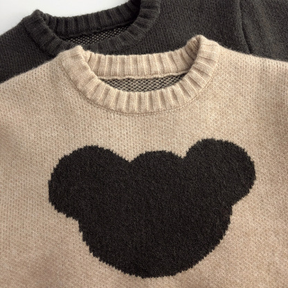 Baby Boy/Girl Bear Pattern Long Sleeve Pullover Sweater