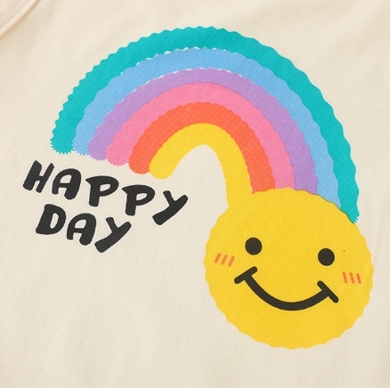 Baby Boy/Girl Rainbow Smile Printed Romper-kissminis