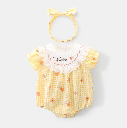 Baby Girl 'Rabbit' Flower Babysuit-kissminis