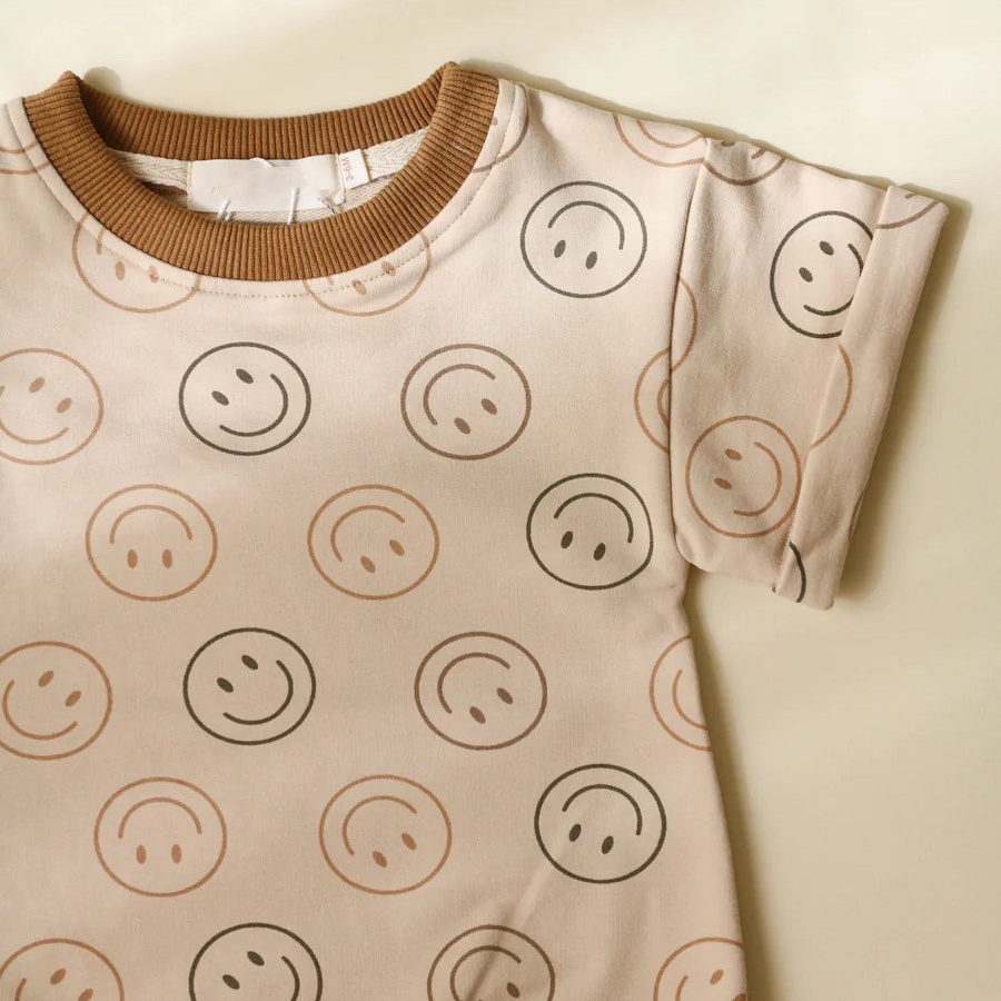 Baby Boy/Girl Smile Print Babysuit-kissminis