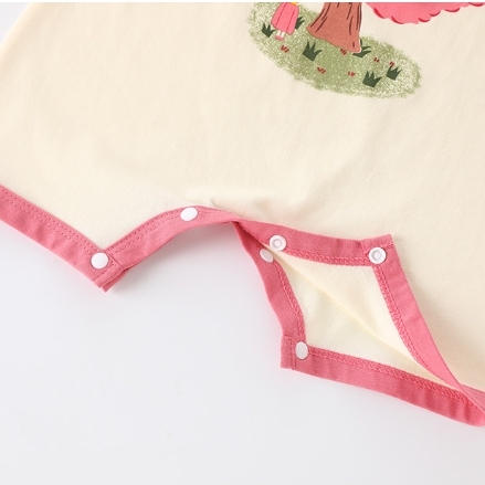 Baby Girl Pink Tree Print Romper-kissminis