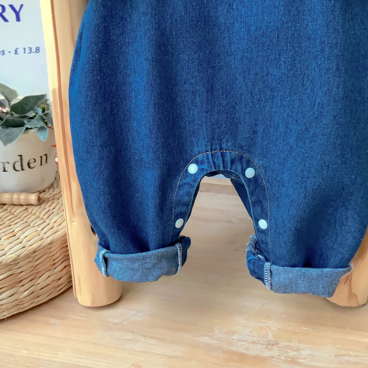 Baby Boy Bear Patch Denim Sling Overalls and Striped T-Shirt Set-kissminis