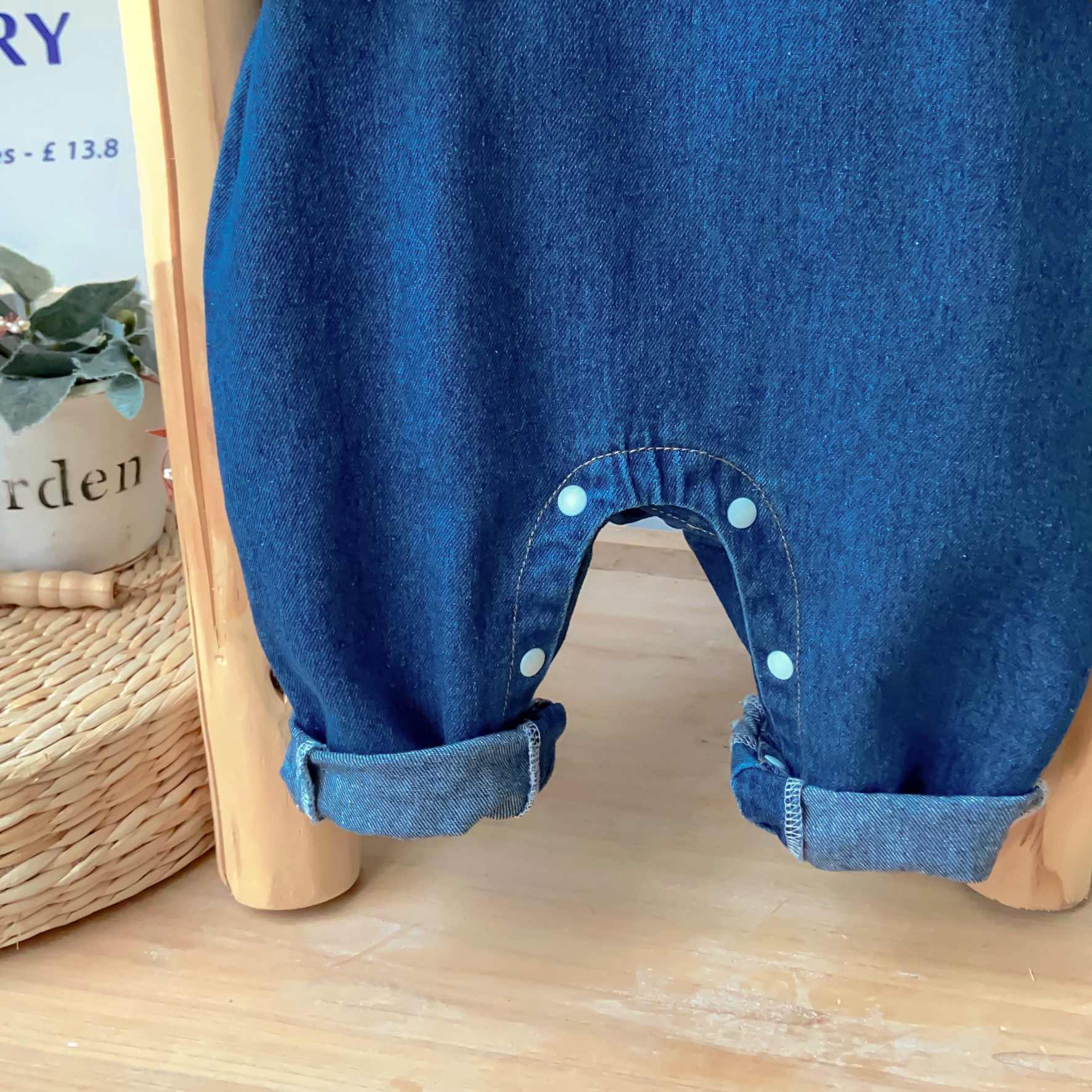 Baby Boy Bear Patch Denim Sling Overalls and Striped T-Shirt Set-kissminis