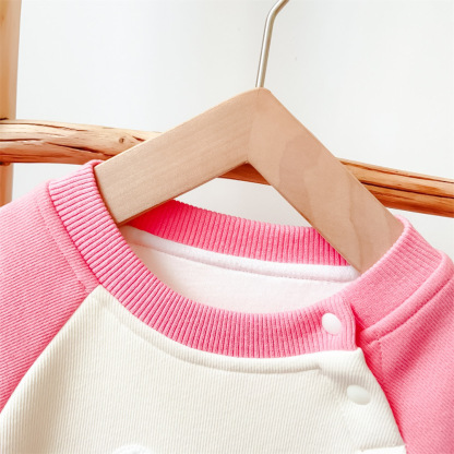 Baby Girl Rabbit and Carrot Patch Long Sleeve Romper-kissminis