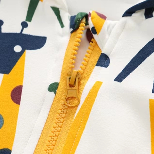 Baby Boy/Girl Winter Thicken Printed Giraffe Allover Cotton Romper-kissminis