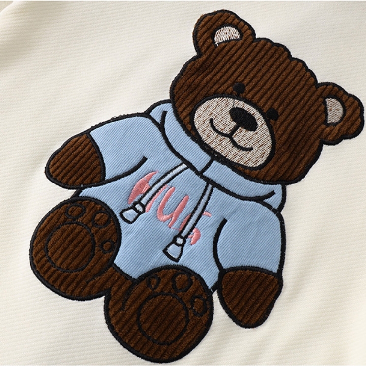 Baby Boy Cute Bear Embroidery Long Sleeve Romper-kissminis