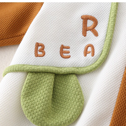 Baby Boy Embroidered Reading Bear Print Romper-kissminis