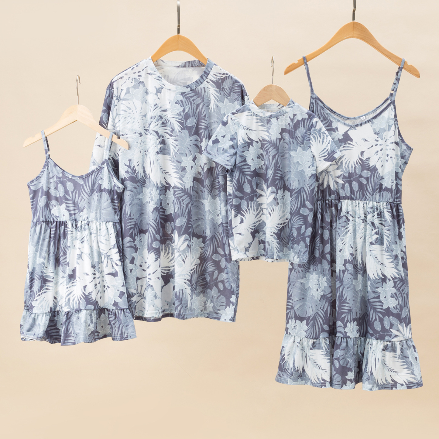 Family Matching Floral Print Grey Bodysuit Sweatshirt-kissminis