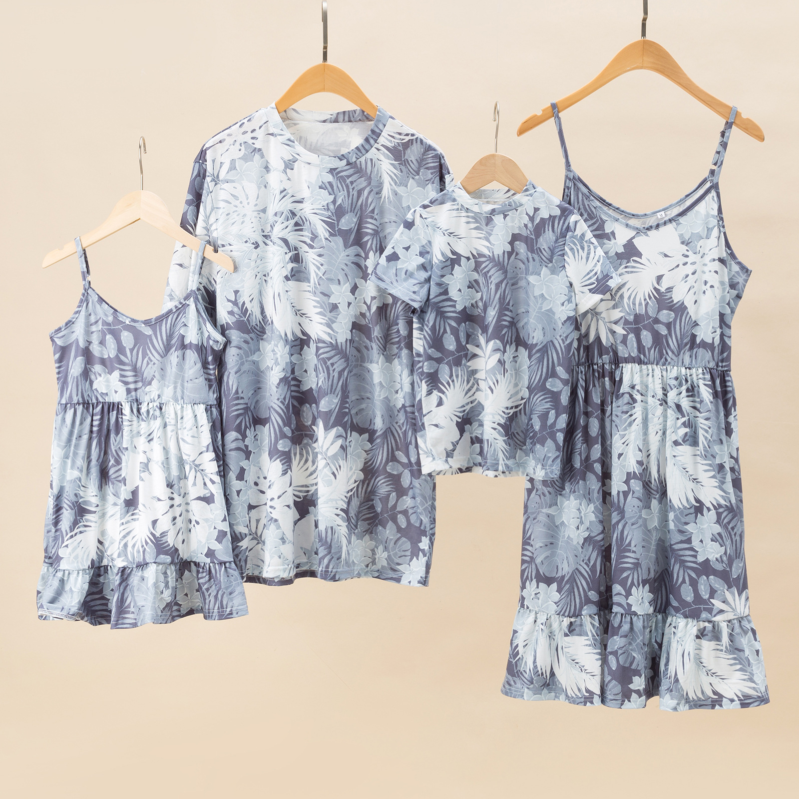 Family Matching Floral Print Grey Bodysuit Sweatshirt-kissminis