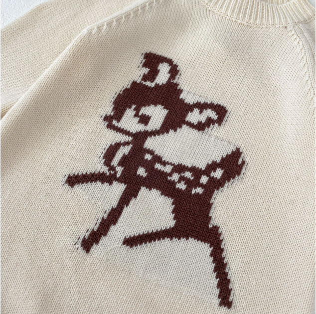 Newborn Baby Boy/Girl Cute Deer Pattern Long Sleeve Bodysuit and Hat-kissminis