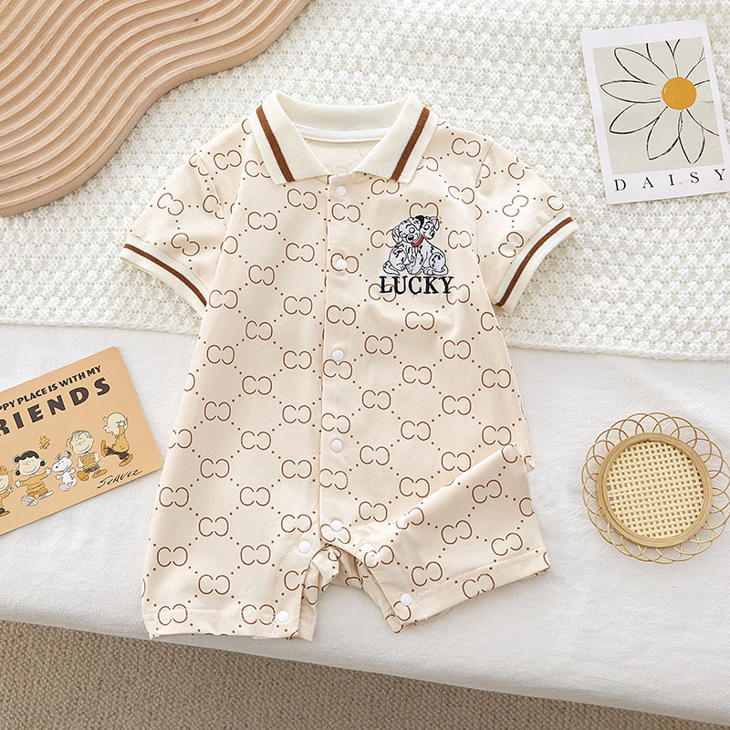 Baby Boy Lucky Dog Printed Romper-kissminis
