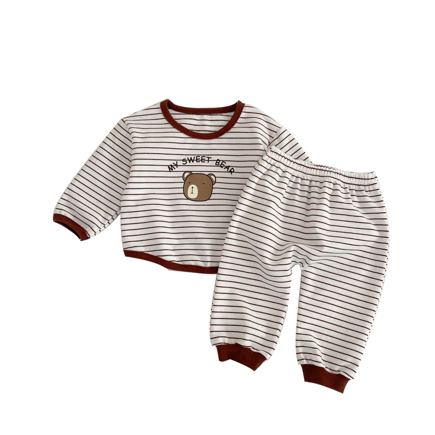 2pcs Baby Toddler Boy/Girl 'MY SWEET BEAR' Bear Print Sweatshirt and Pants Set -kissminis