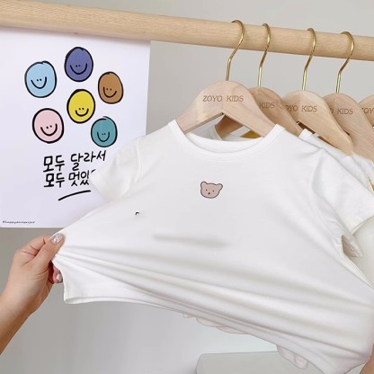 Baby Toddler Boy/Girl Bear Print Short Sleeve T-shirt