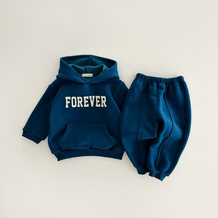 2pcs Toddler Boy/Girl Thicken Forever Print T-Shirt and Pants Set-kissminis